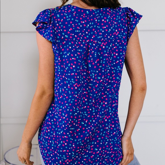True Blue & Confetti Blouse - Picture 4 of 10